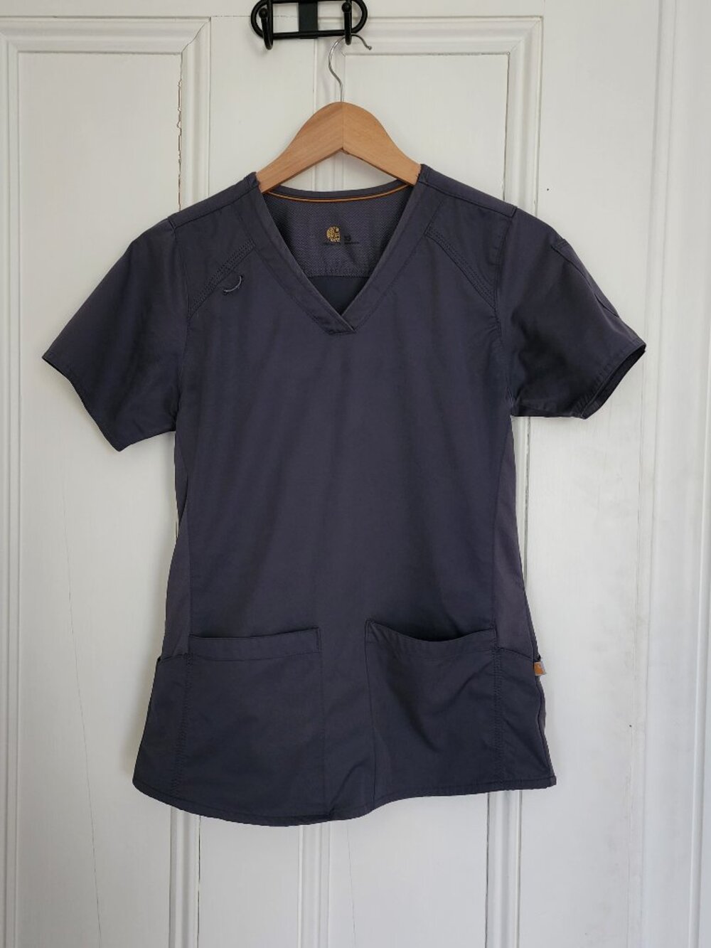 Carhartt Force Scrub Top XS Gray Women's V-Neck Multi Pocket C13106